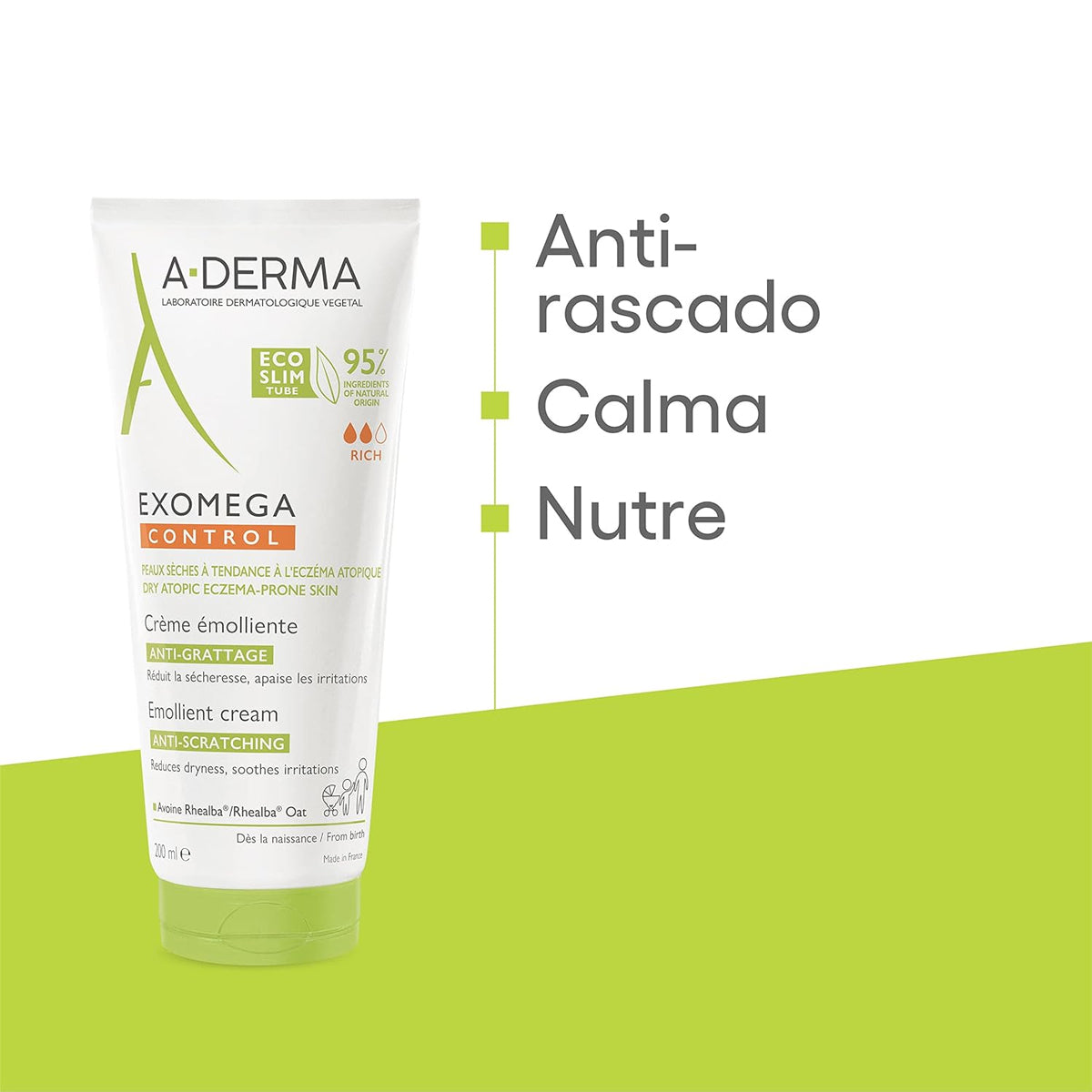 A-DERMA EXOMEGA CONTROL CREMA EMOLIENTE ANTICOMEZÓN 200ML