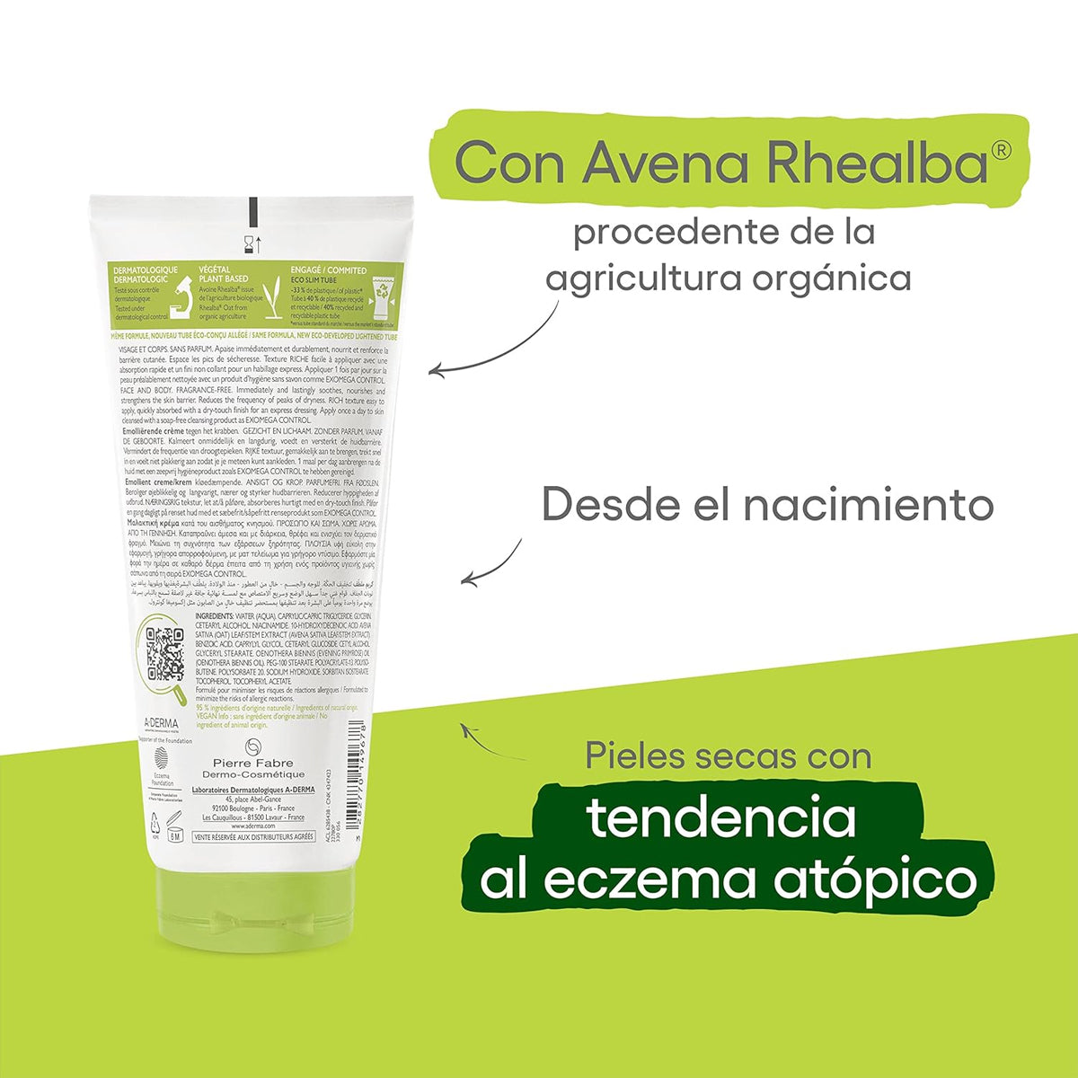 A-DERMA EXOMEGA CONTROL CREMA EMOLIENTE ANTICOMEZÓN 200ML