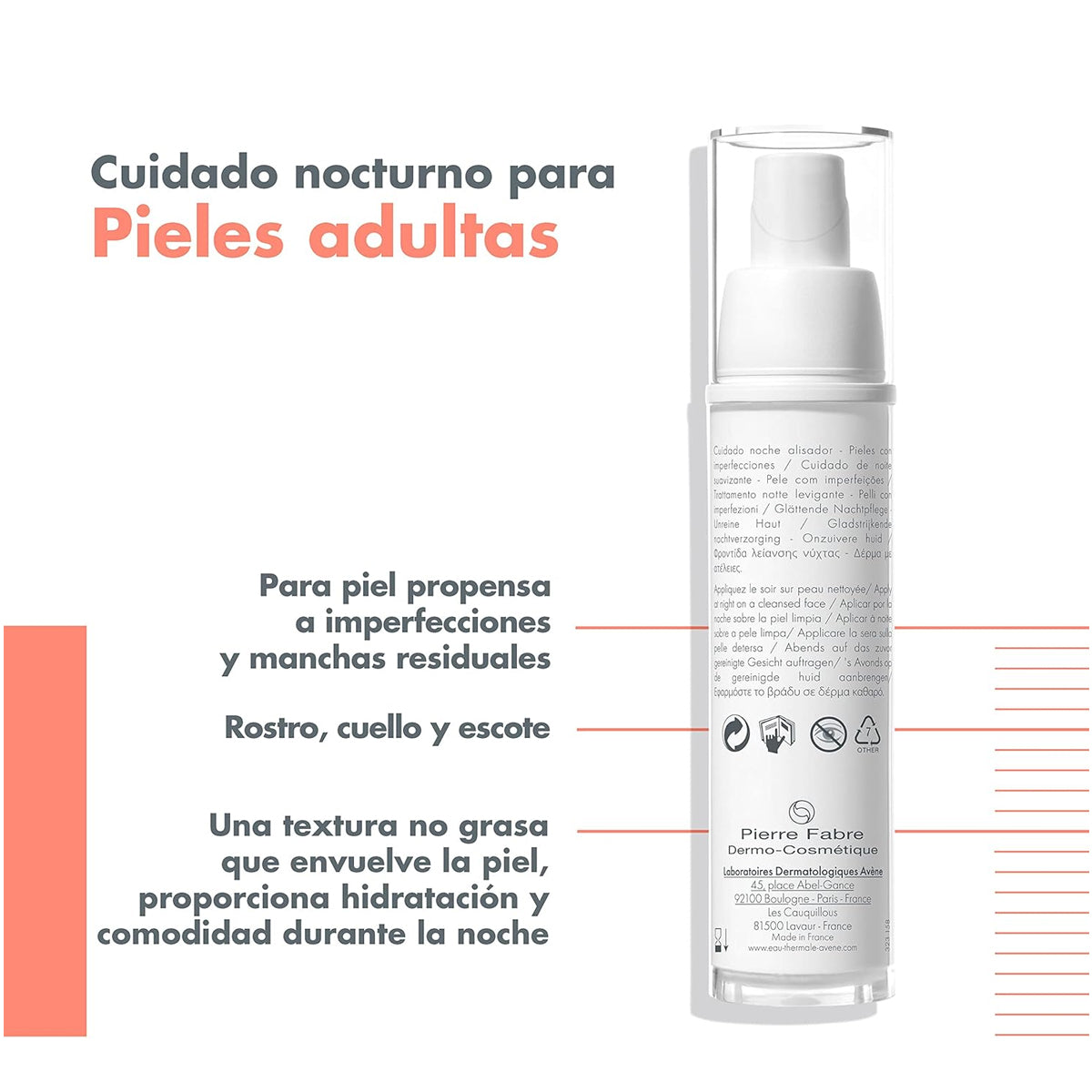 AVENE CLEANANCE WOMEN CUIDADO NOCHE ALISADOR CREMA FACIAL 30ML
