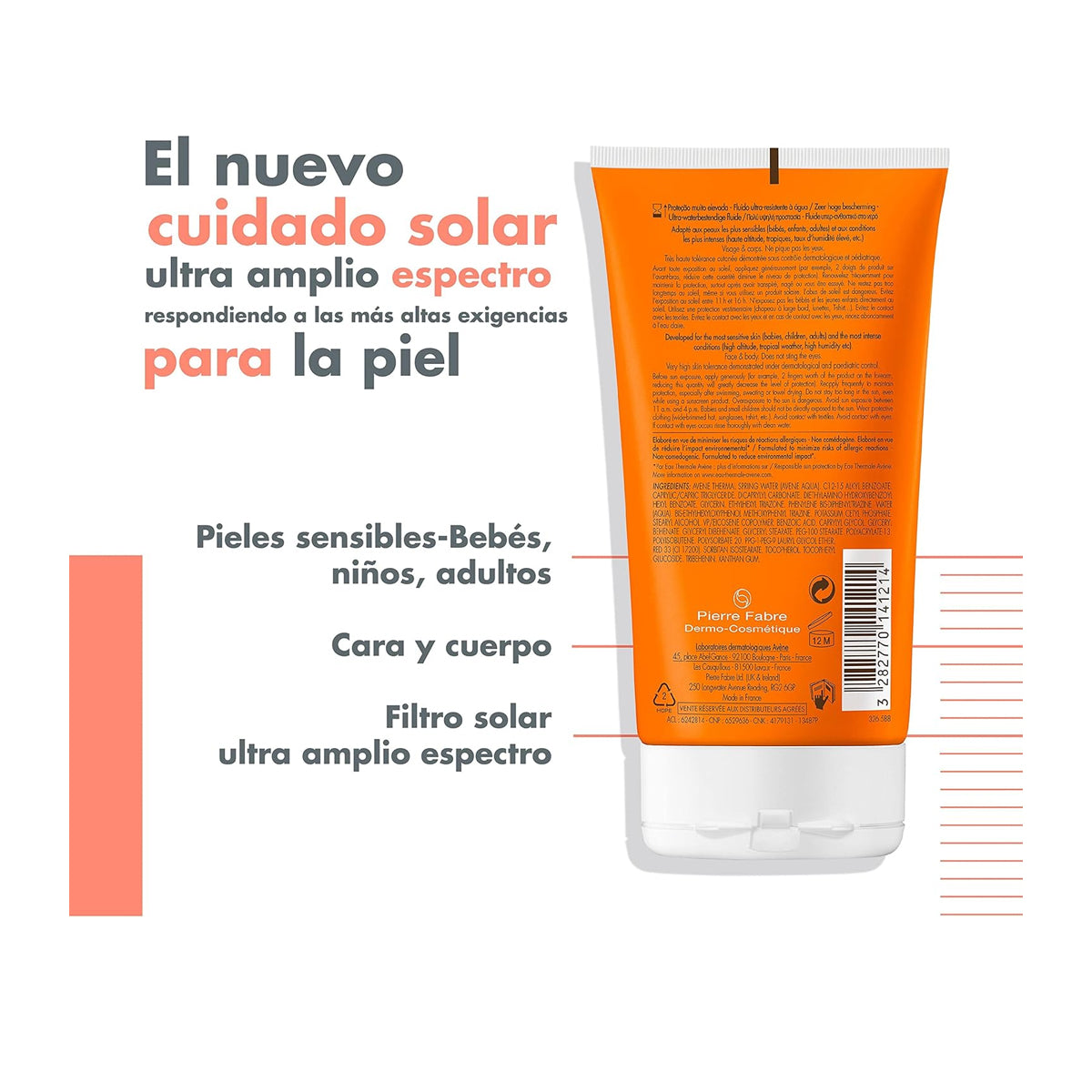 AVÉNE INTENSE PROTECT FLUIDO ULTRA RESISTENTE AL AGUA SPF50+ 150ML
