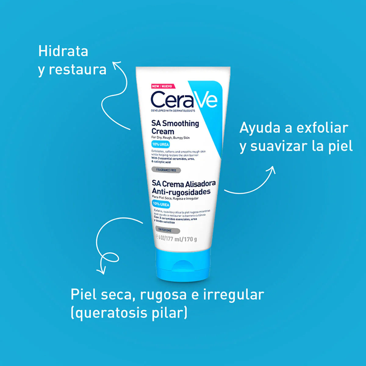 CERAVE SA CREMA ALISADORA ANTI-RUGOSIDADES 10% ÚREA 177ML