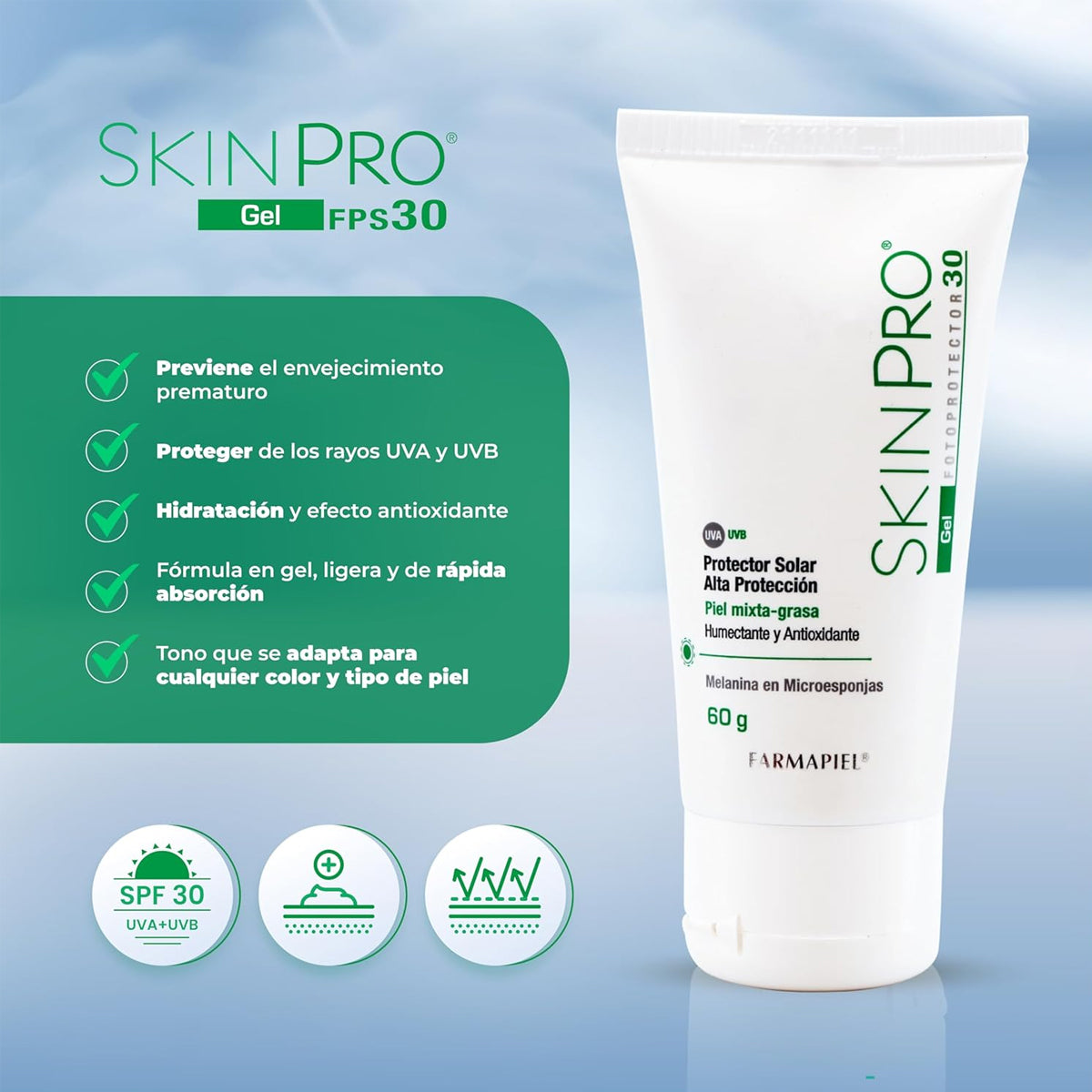 FARMAPIEL SKINPRO GEL FOTOPROTECTOR SPF30+ 60GR