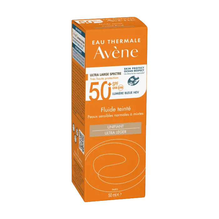 AVÉNE PROTECTOR SOLAR FLUÍDO CON COLOR TOQUE SECO LUZ AZUL HEV SPF50+ 50ML