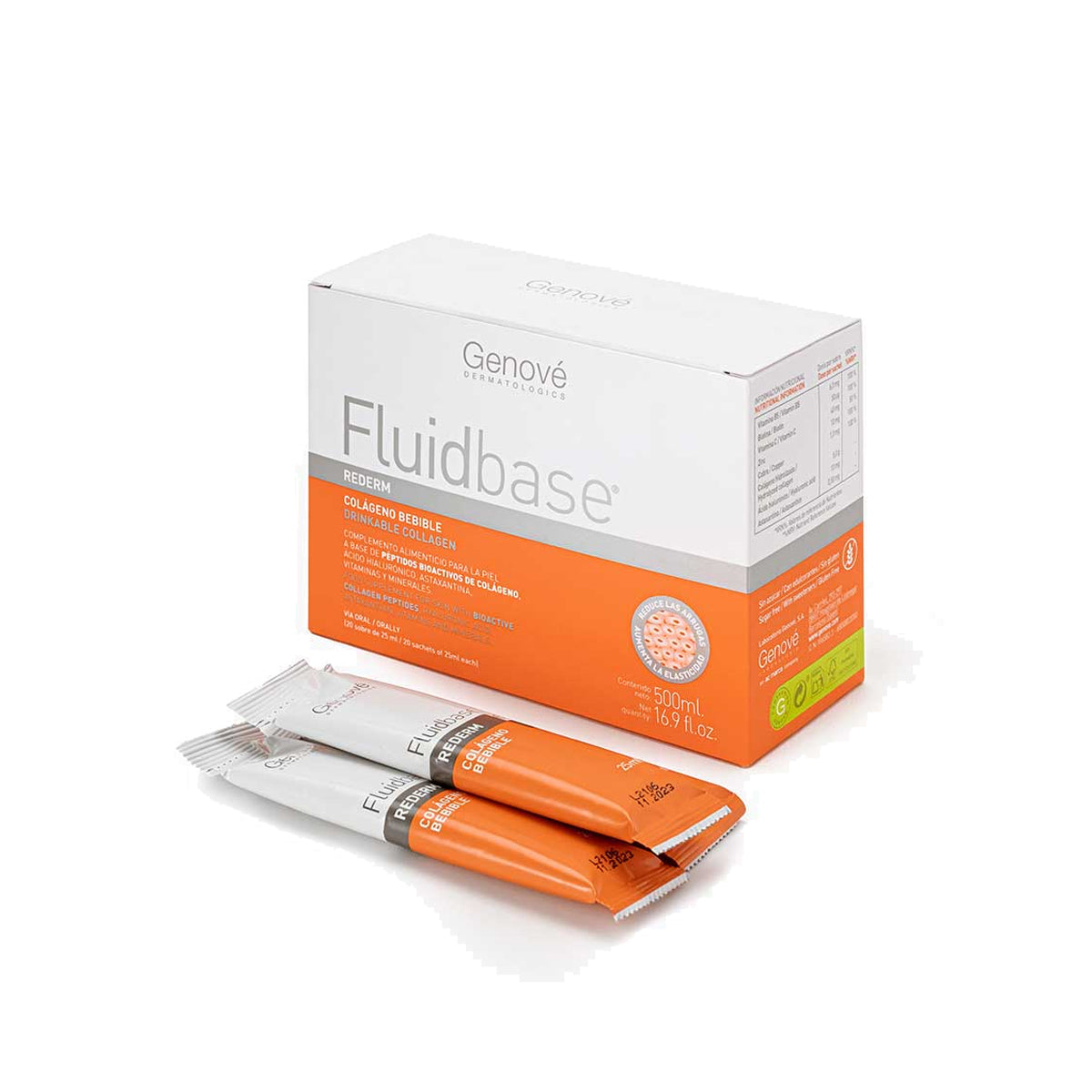 GENOVÉ FLUIDBASE REDERM COLÁGENO BEBIBLE SOBRES 20x25ML 500ML