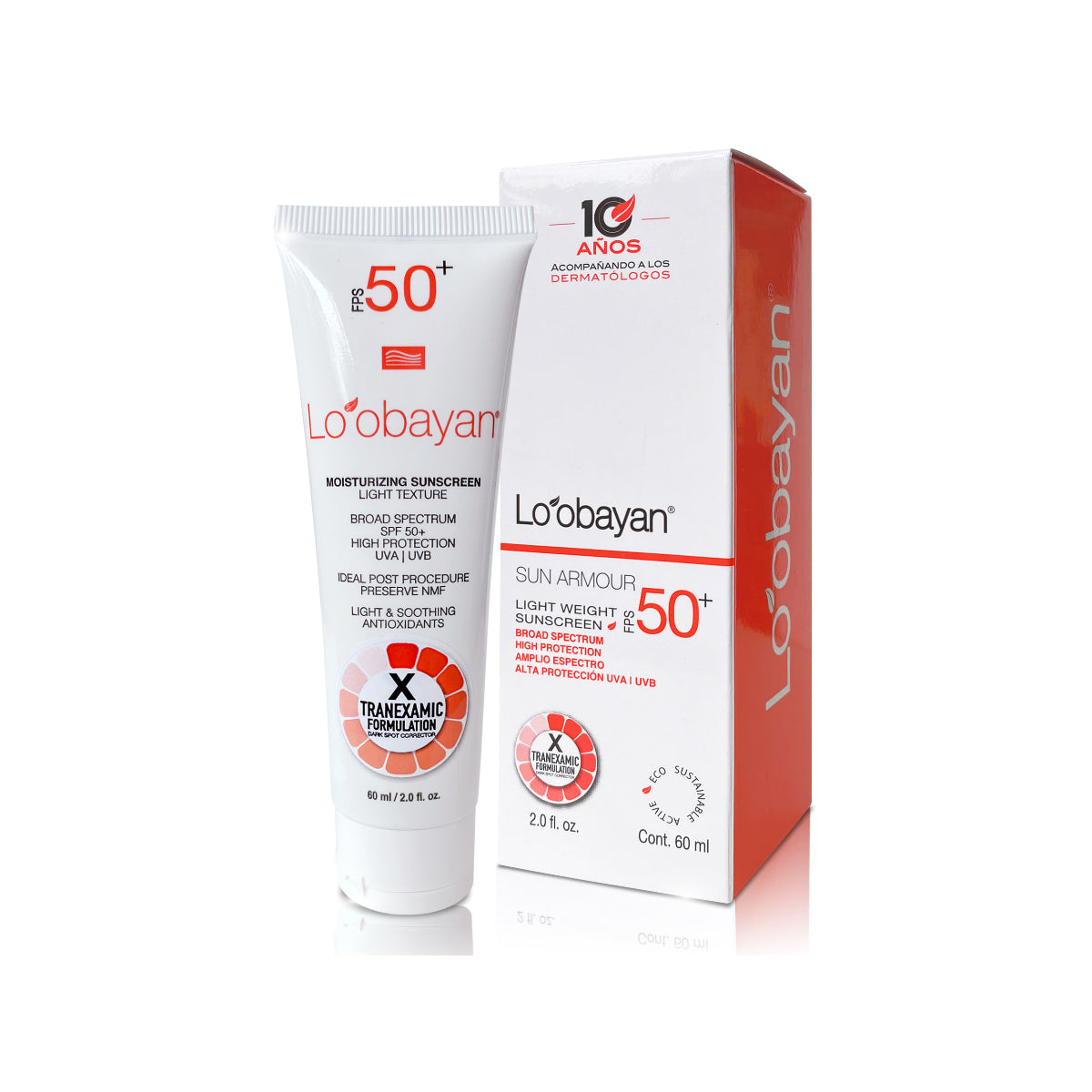 LOOBAYAN SUN ARMOUR FOTOPROTECTOR TRANEXÁMICO BASE LIGERA SPF50+ 60ML