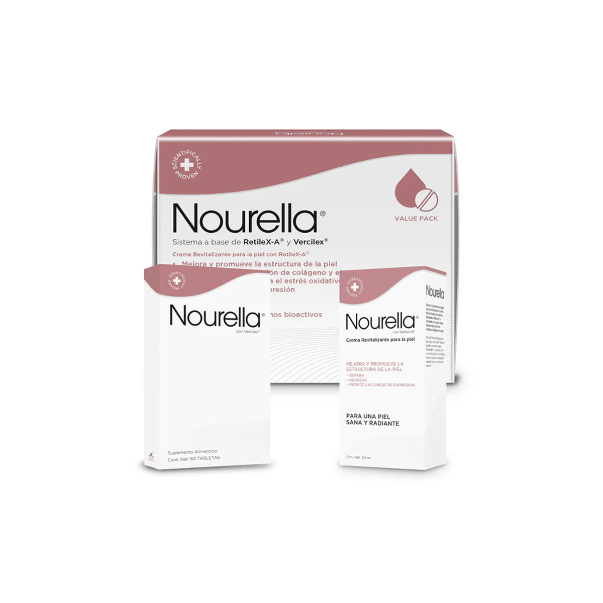 NOURELLA SISTEMA RETILEX-A Y VERCILEX TABLETAS 60PZ Y CREMA 30ML