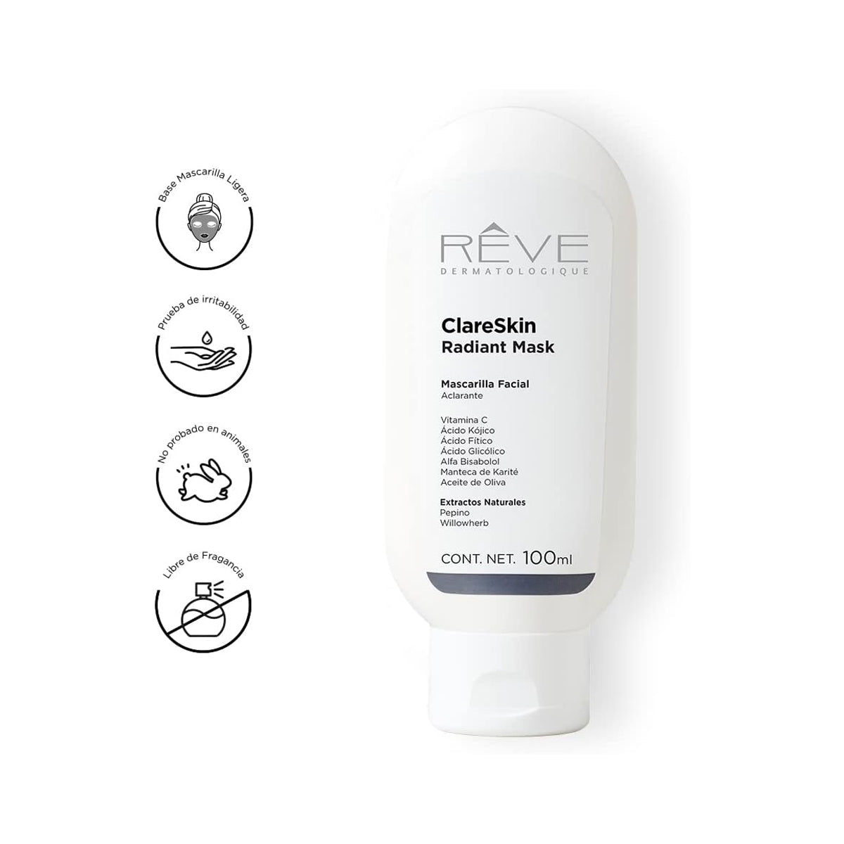 RÉVE CLARESKIN RADIANT MASK MASCARILLA FACIAL ACLARANTE 100ML