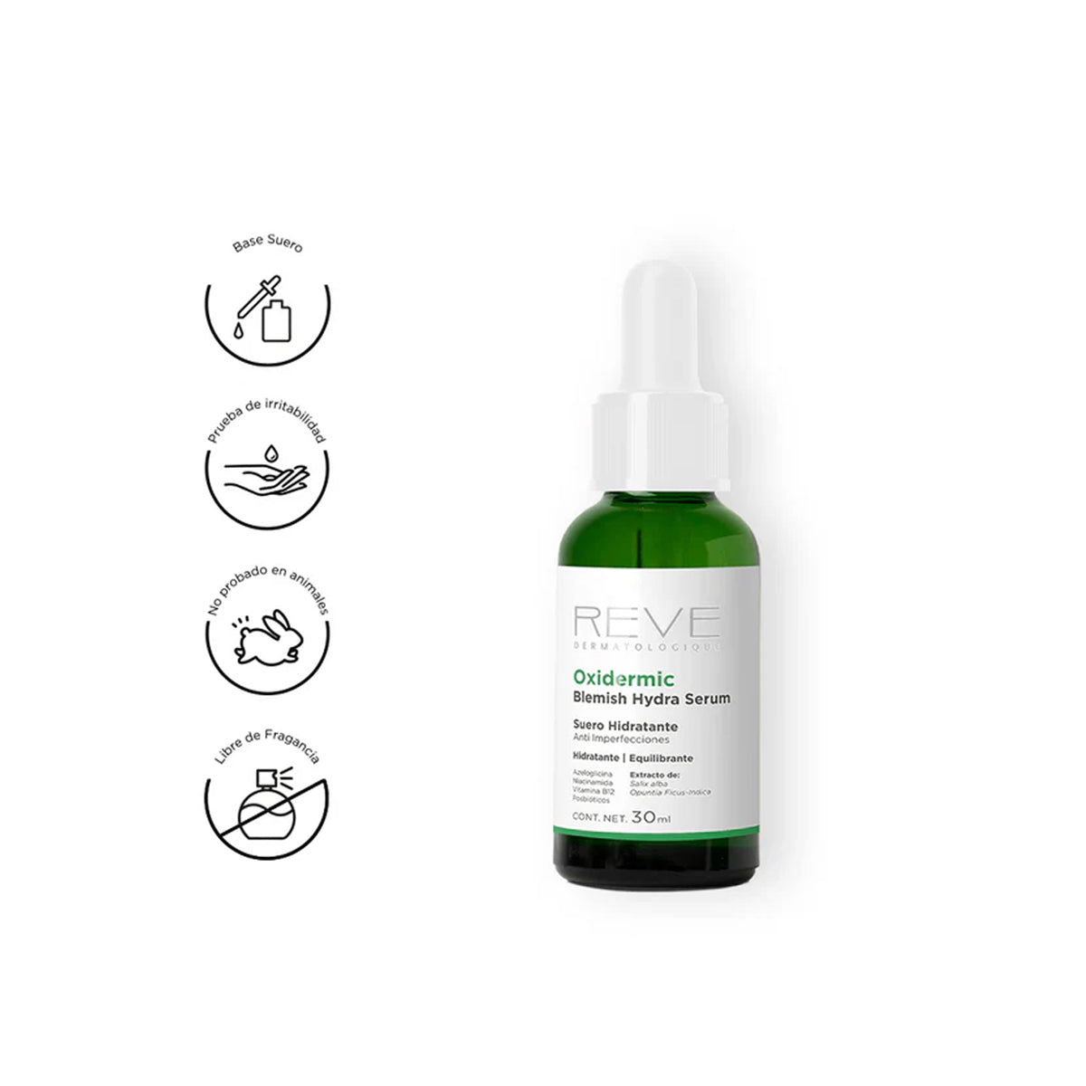 RÉVE OXIDERMIC BLEMISH HYDRA SÉRUM SUERO HIDRATANTE ANTI IMPERFECCIONES 30ML