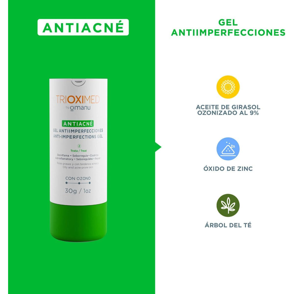 TRIOXIMED ANTIACNÉ GEL ANTIIMPERFECCIONES CON OZONO 30GR