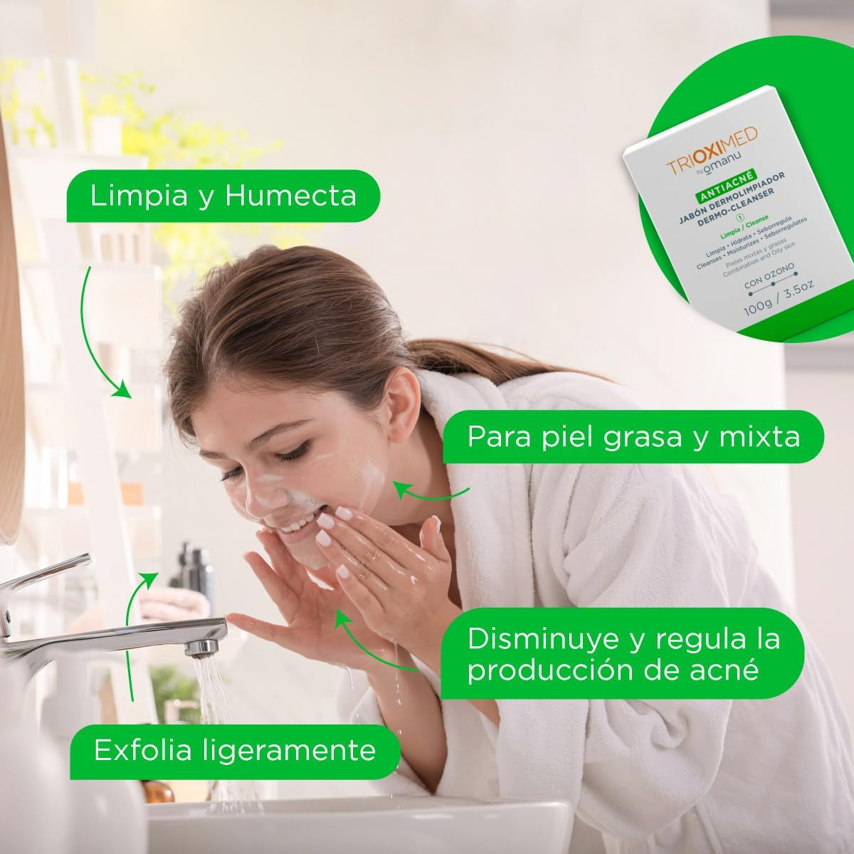 TRIOXIMED ANTIACNÉ JABÓN DERMOLIMPIADOR DERMO-CLEANSER 100GR