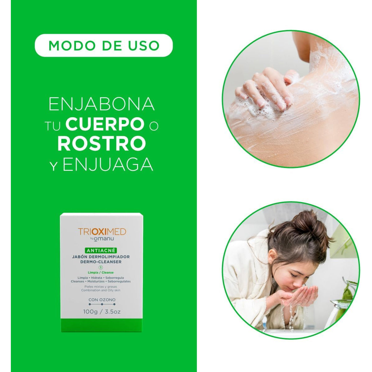 TRIOXIMED ANTIACNÉ JABÓN DERMOLIMPIADOR DERMO-CLEANSER 100GR
