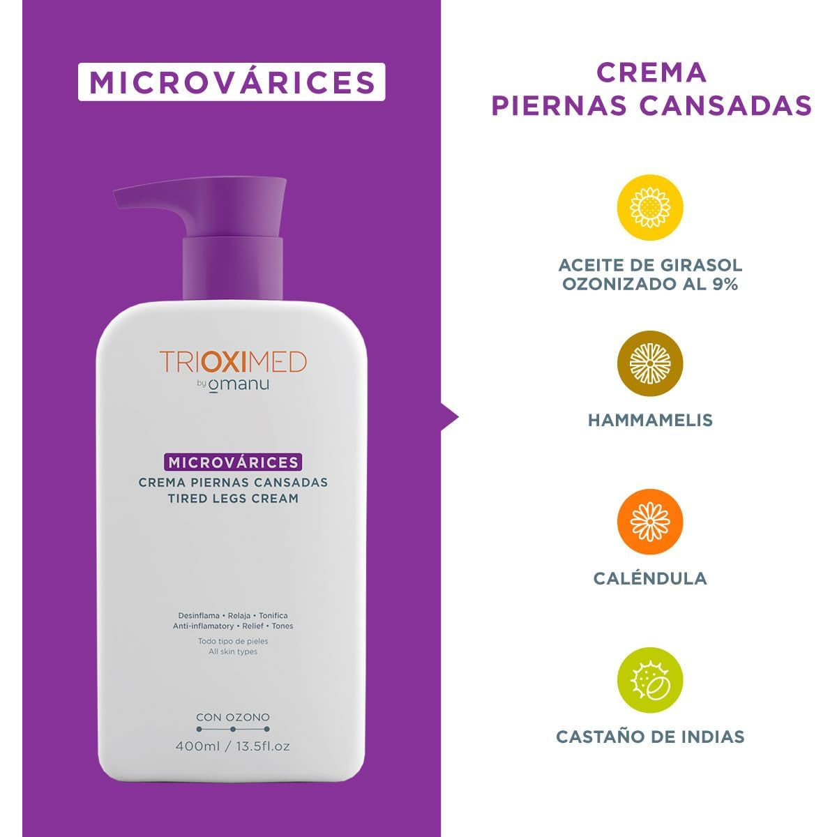TRIOXIMED MICROVÁRICES CREMA PIERNAS CANSADAS 400ML