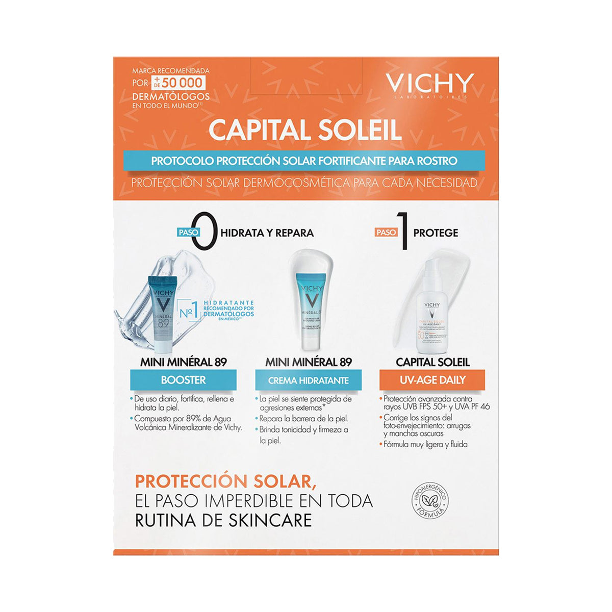 VICHY KIT CAPITAL SOLEIL PROTOCOLO SOLAR FORTIFICANTE 3PZ