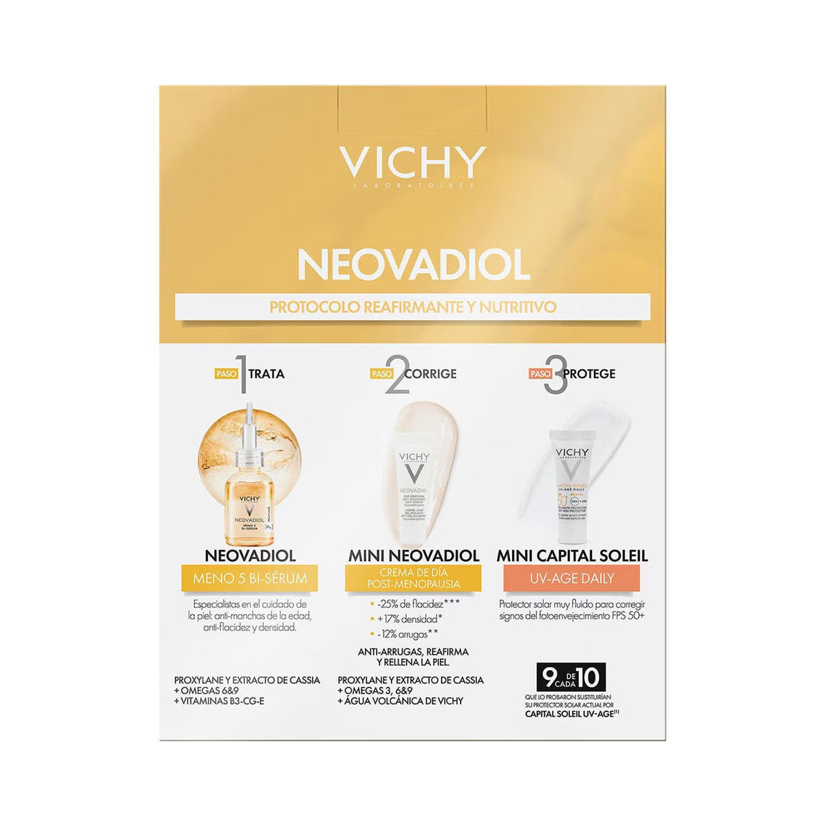VICHY KIT NEOVADIOL PROTOCOLO SÉRUM REAFIRMANTE Y NUTRITIVO 3PZ