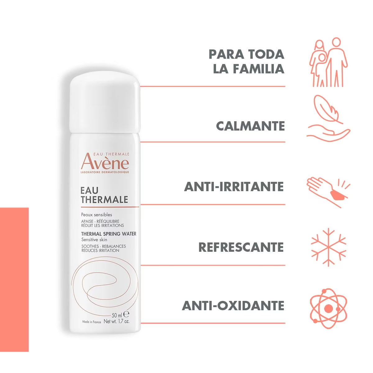 AVÉNE EAU THERMALE AGUA TERMAL CALMANTE ANTI-IRRITANTE 50ML