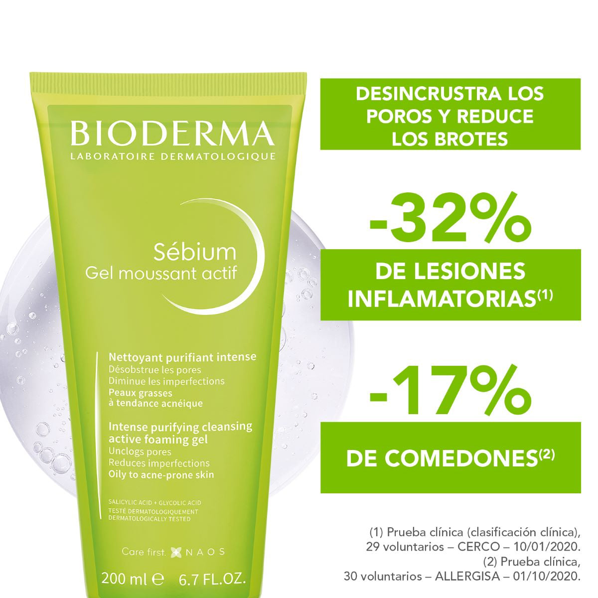 BIODERMA SÉBIUM GEL MOUSSANT ACTIF 200ML