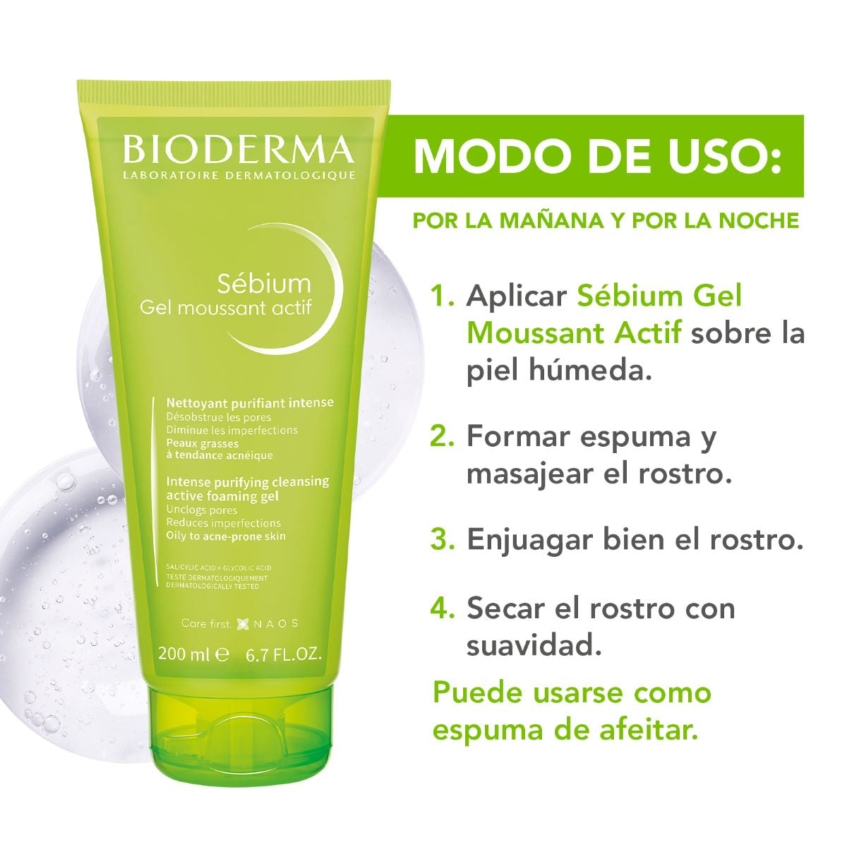 BIODERMA SÉBIUM GEL MOUSSANT ACTIF 200ML