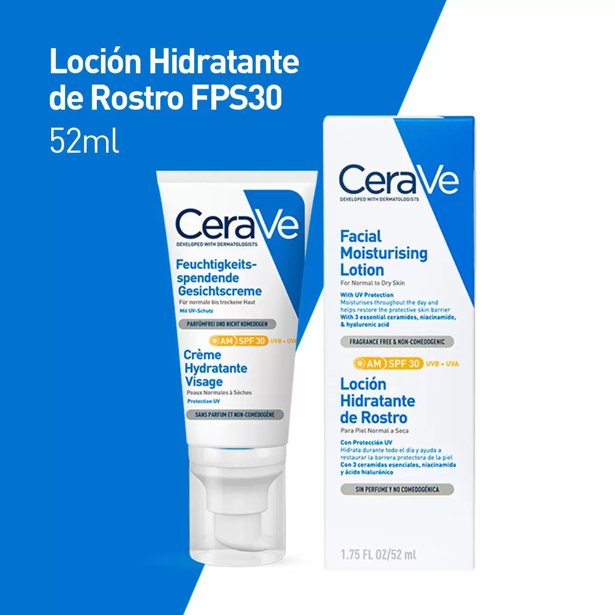 CERAVE LOCIÓN HIDRATANTE DE ROSTRO AM SPF30+ 52ML