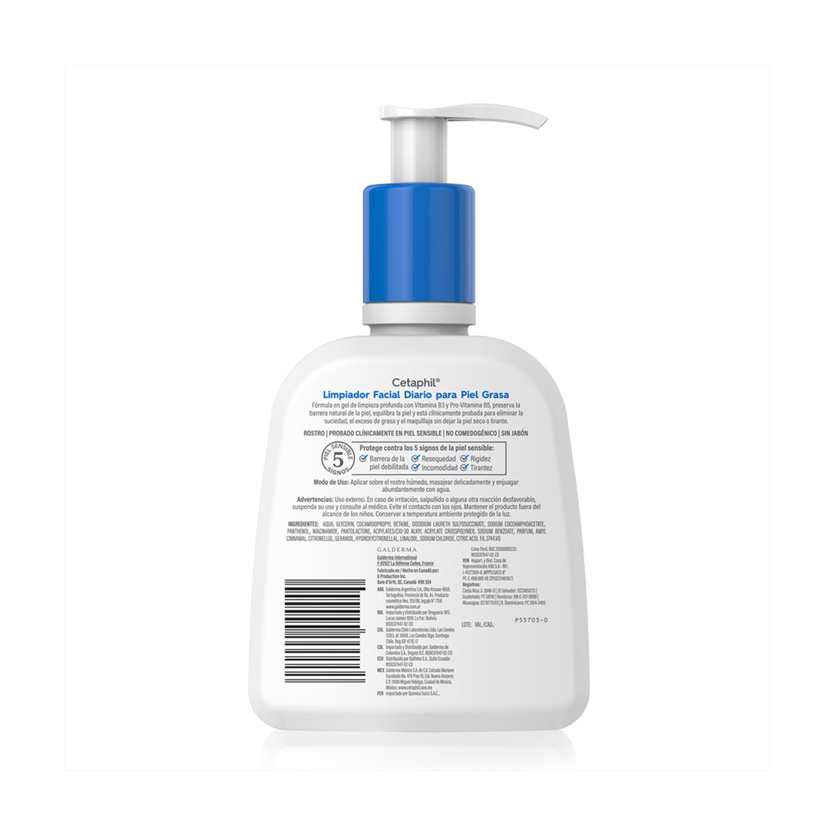 CETAPHIL LIMPIADOR FACIAL DIARIO PARA PIEL GRASA 237ML