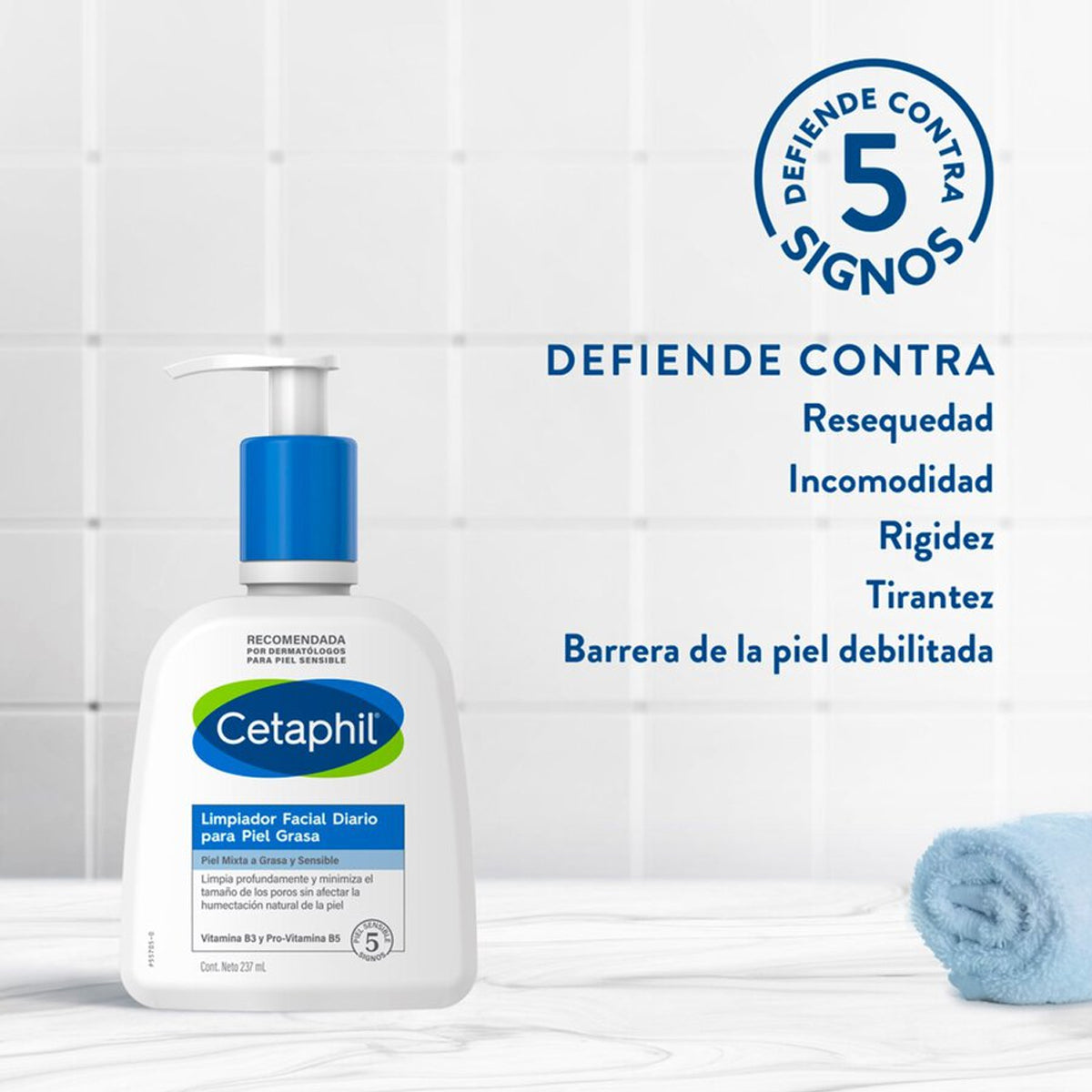 CETAPHIL LIMPIADOR FACIAL DIARIO PARA PIEL GRASA 237ML