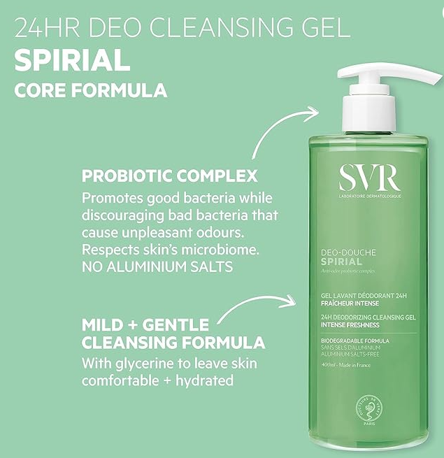 SPIRIAL DEO-DOUCHE GEL LIMPIADOR y DESODORANTE 400 ML
