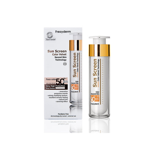 FREZYDERM SUN SCREEN COLOR VELVET FACE SPF50+ 50ML