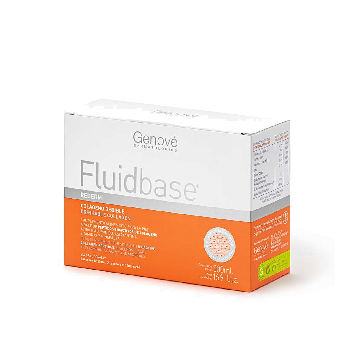 GENOVÉ FLUIDBASE REDERM COLÁGENO BEBIBLE SOBRES 20x25ML 500ML