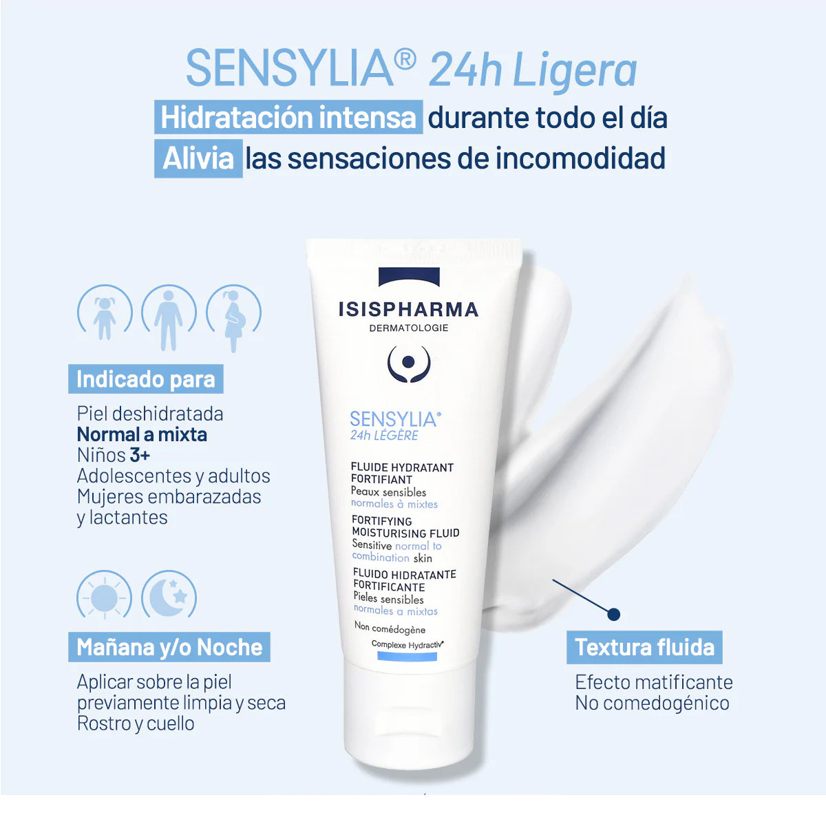 ISISPHARMA SENSYLIA 24H LEGERE FLUIDO FACIAL 40ML