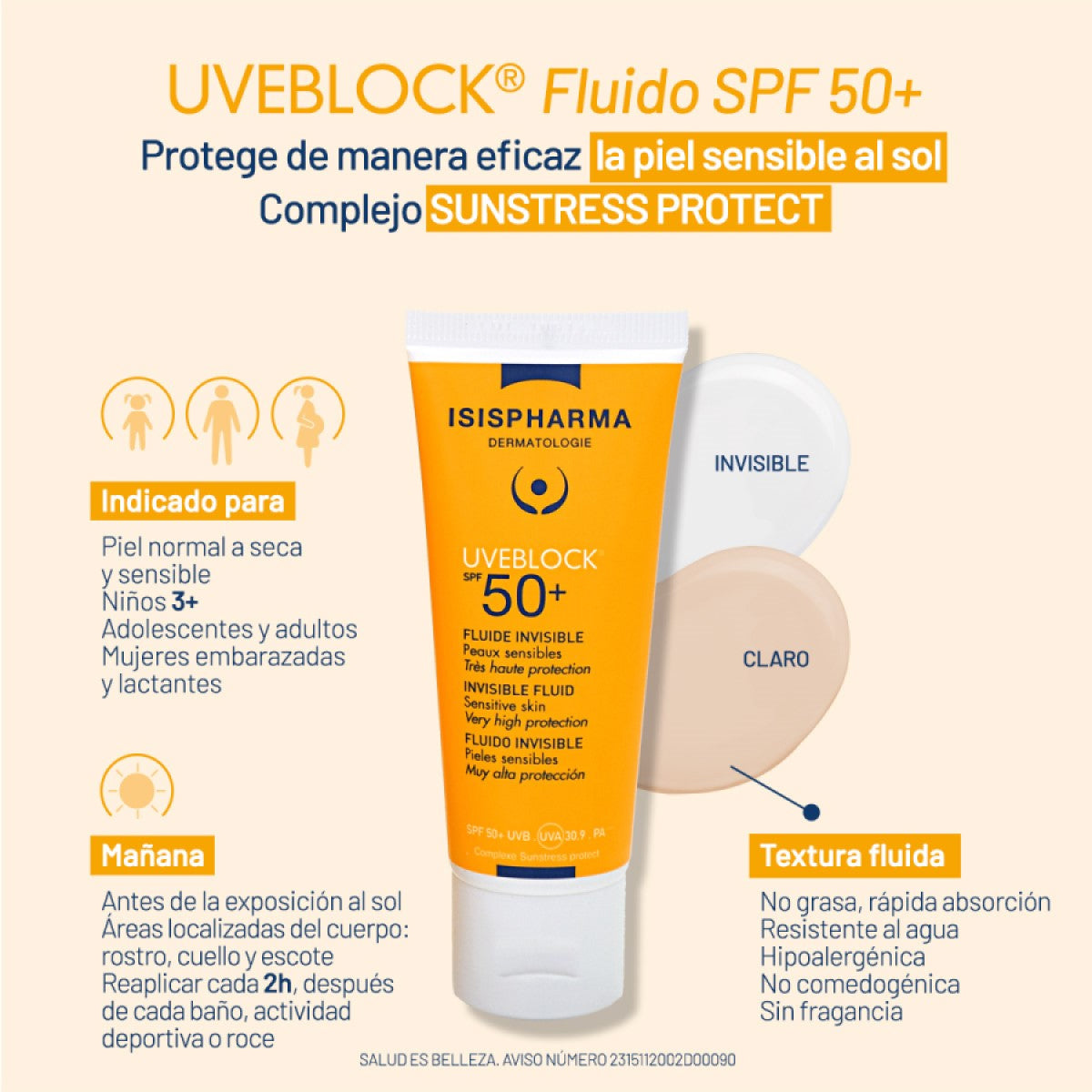 ISISPHARMA UVEBLOCK FLUIDO INVISIBLE SPF50+ 40ML