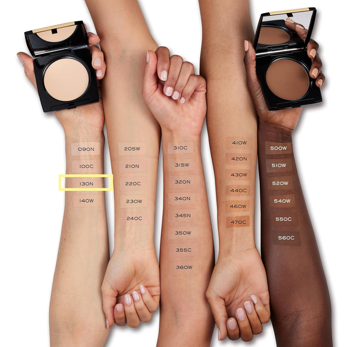 LANCÔME DUAL FINISH MAQUILLAJE FACIAL EN POLVO COMPACTO TONO 130N PORCELAINE IVOIRE 19GR