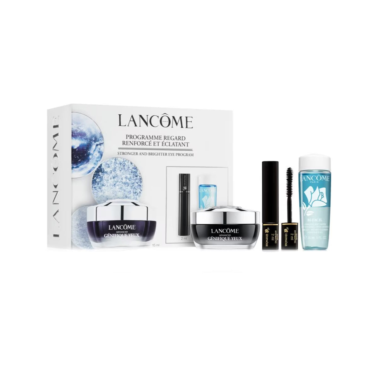 LANCÔME TRATAMIENTO FACIAL CREMA CONTORNO DE OJOS 15ML+ MÁSCARA PESTAÑAS 2ML + LOCIÓN DESMAQUILLANTE 30ML