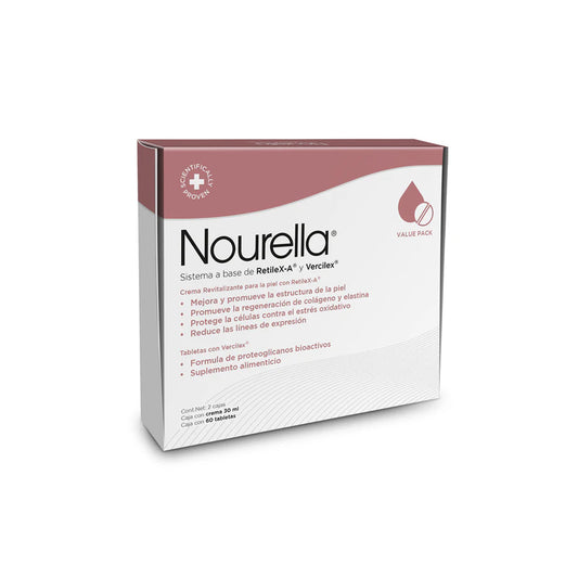 NOURELLA SISTEMA RETILEX-A Y VERCILEX TABLETAS 60PZ Y CREMA 30ML