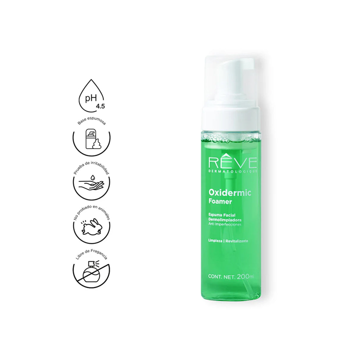 RÉVE OXIDERMIC FOAMER DOUX ESPUMA FACIAL DERMOLIMPIADORA 200ML