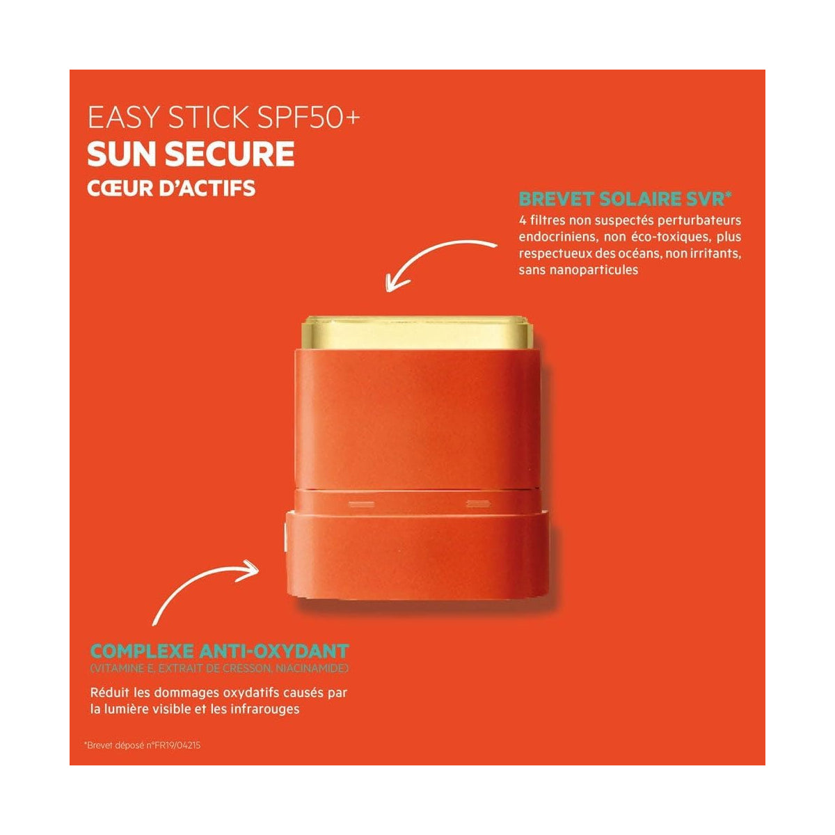 SVR SUN SECURE EASY STICK PROTECTOR SOLAR SPF50+ 10GR