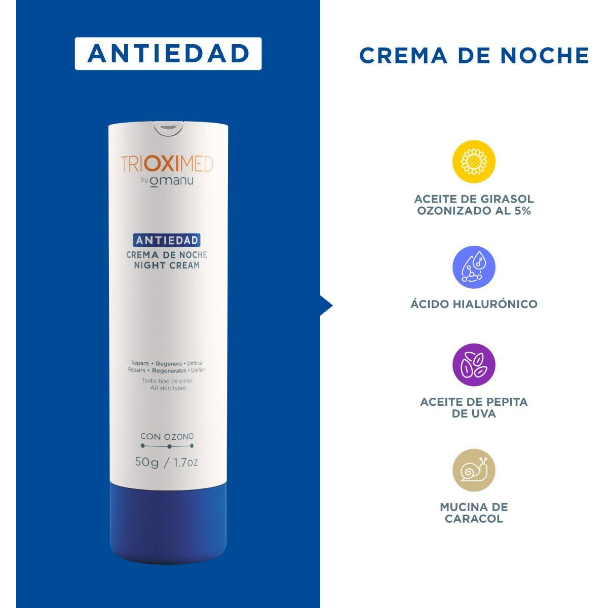 TRIOXIMED ANTIEDAD CREMA DE NOCHE CON OZONO 50GR