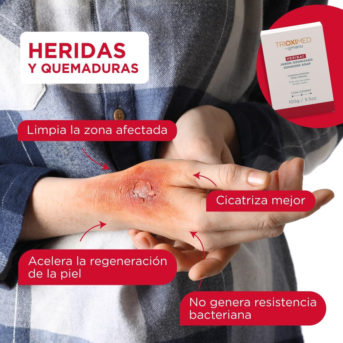 TRIOXIMED HERIBAC JABÓN OZONIZADO LIMPIEZA PROFUNDA 100GR