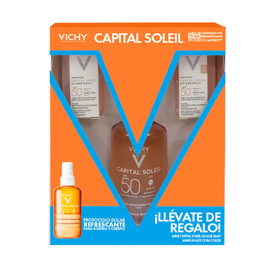 VICHY KIT CAPITAL SOLEIL PROTOCOLO SOLAR REFRESCANTE 3PZ