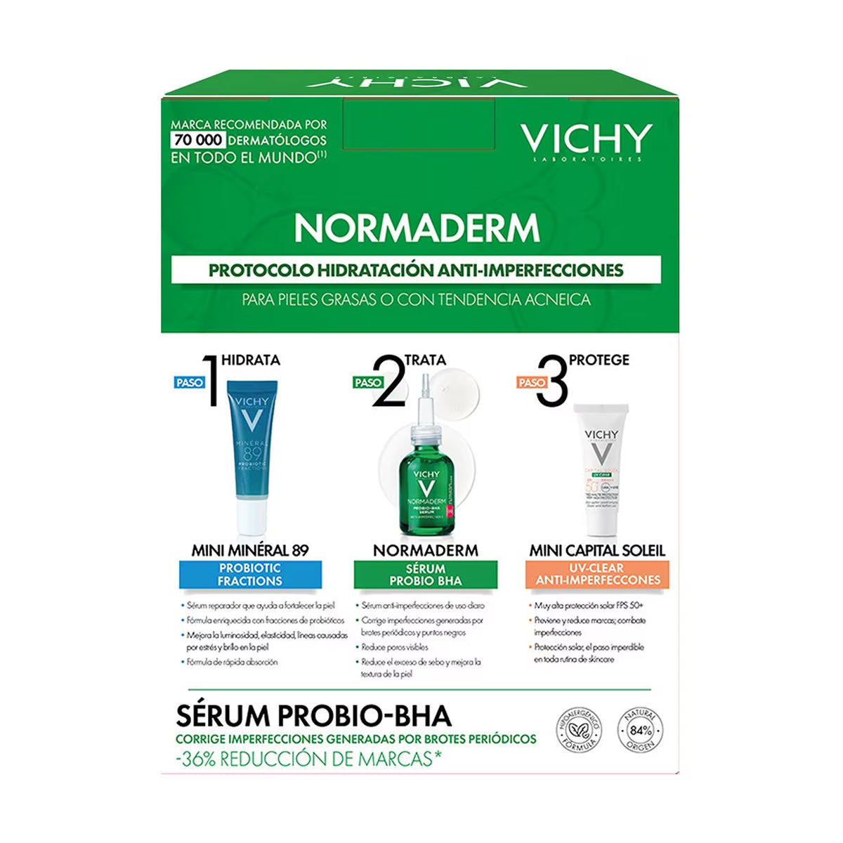 VICHY KIT NORMADERM PROTOCOLO HIDRATACIÓN ANTI-IMPERFECCIONES 3PZ