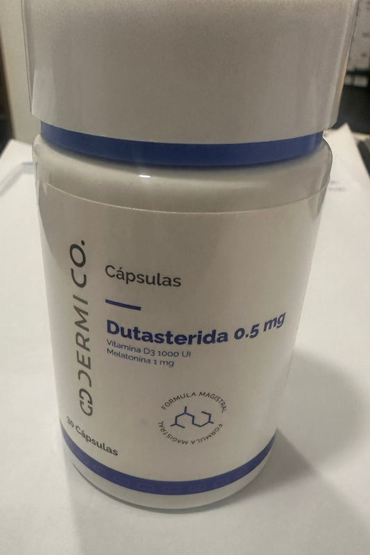 DERMICO CAPSULAS Dutasteride Melatonina, Vitamina D3 1000 UI al 0.05% sin biotina 30 CAPSULAS