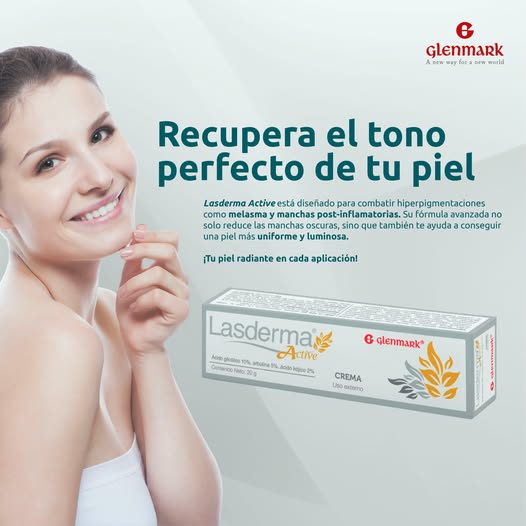 GLENMARK LASDERMA Active (Acido Glicolico 10%, arbutina 5%, acido kojico 2%) CREMA 20GR